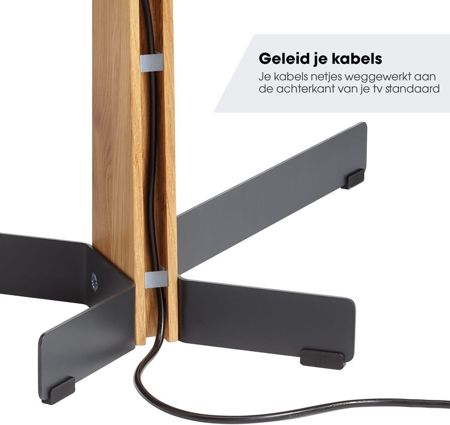 TVS 3695 | tv vloerstandaard | Eikenhoud & staal | 40-77" 9